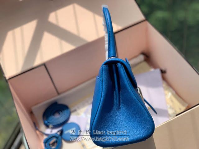DELVAUX女包 春夏新款 Brillant系列手袋 進口牛皮 德爾沃女手提包 DS0028 螢光藍 Delvaux單肩斜挎包  fcs1353